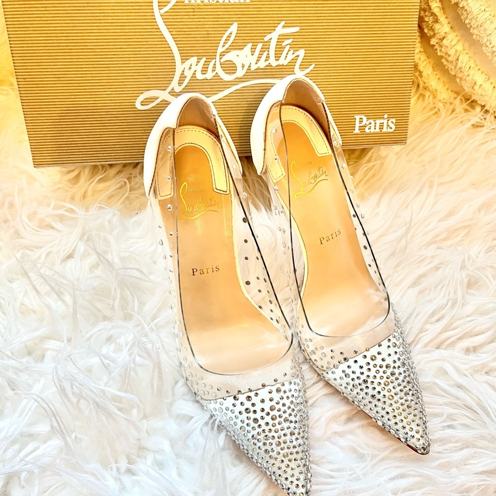 Christian Louboutin Clear Jeweled heels